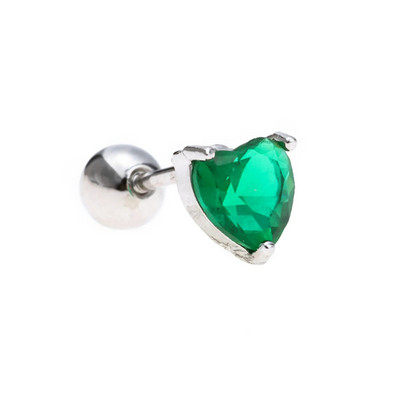 1vnt nerūdijančio plieno drugelio širdelė spalvingi cirkonio smeigtukai auskarai, gėlė, prisukami atgal Ausies kaulas, kremzlė, kriauklė, auskarų vėrimo papuošalai