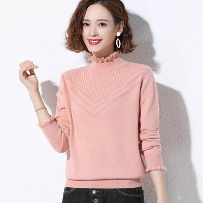 2023 m. rudens žiemos megztinis su vėžliuku Moteriški madingi, įprasti megztiniai, moteriški megztiniai ilgomis rankovėmis, ploni megztiniai