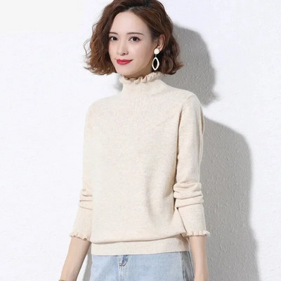 2023 m. rudens žiemos megztinis su vėžliuku Moteriški madingi, įprasti megztiniai, moteriški megztiniai ilgomis rankovėmis, ploni megztiniai