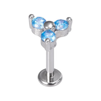 1vnt Crystal Flower Moon lūpų auskarų vėrimo žiedas Labret Bar Ausų kremzlės Stud auskarai Nerūdijančio plieno Tragus Helix kūno papuošalai 16G