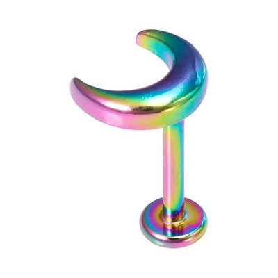 1vnt Crystal Flower Moon lūpų auskarų vėrimo žiedas Labret Bar Ausų kremzlės Stud auskarai Nerūdijančio plieno Tragus Helix kūno papuošalai 16G