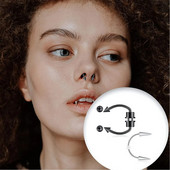 2 τμχ από ανοξείδωτο ατσάλι Smile Lip Tiger Teeth Nail Vampire Piercing Spike Lips Hoop Rings Vampire Teeths Body Piercing Κοσμήματα