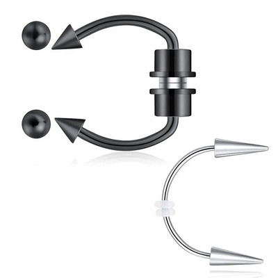 2 τμχ από ανοξείδωτο ατσάλι Smile Lip Tiger Teeth Nail Vampire Piercing Spike Lips Hoop Rings Vampire Teeths Body Piercing Κοσμήματα