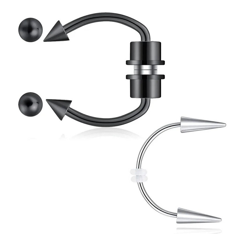 2 τμχ από ανοξείδωτο ατσάλι Smile Lip Tiger Teeth Nail Vampire Piercing Spike Lips Hoop Rings Vampire Teeths Body Piercing Κοσμήματα