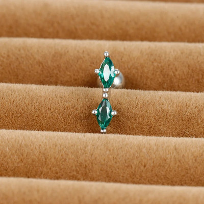 Jauki zaļi kristāla Tragus auskari ar ķekaru šķipsnām, pīrsings skrimšļiem, mazs auskars meitenēm tīņiem, sieviešu daivas kniedes