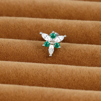 Jauki zaļi kristāla Tragus auskari ar ķekaru šķipsnām, pīrsings skrimšļiem, mazs auskars meitenēm tīņiem, sieviešu daivas kniedes