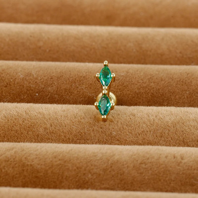 Jauki zaļi kristāla Tragus auskari ar ķekaru šķipsnām, pīrsings skrimšļiem, mazs auskars meitenēm tīņiem, sieviešu daivas kniedes