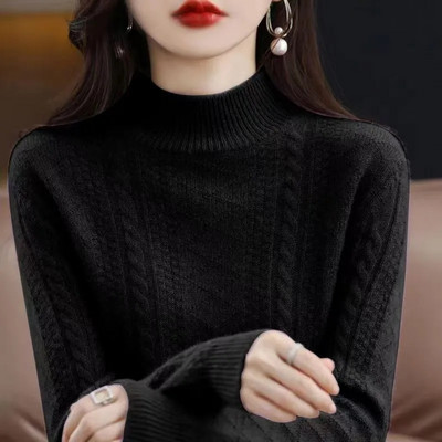 Női garbós téli pulóver Női hosszú ujjú kötött pulóverek Pulóverek Női pulóver alsó ingek Tricot felsők