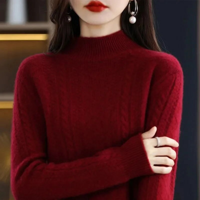 Női garbós téli pulóver Női hosszú ujjú kötött pulóverek Pulóverek Női pulóver alsó ingek Tricot felsők