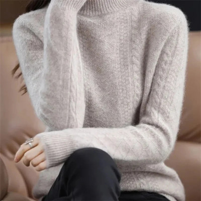 Női garbós téli pulóver Női hosszú ujjú kötött pulóverek Pulóverek Női pulóver alsó ingek Tricot felsők