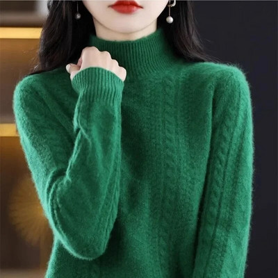 Női garbós téli pulóver Női hosszú ujjú kötött pulóverek Pulóverek Női pulóver alsó ingek Tricot felsők