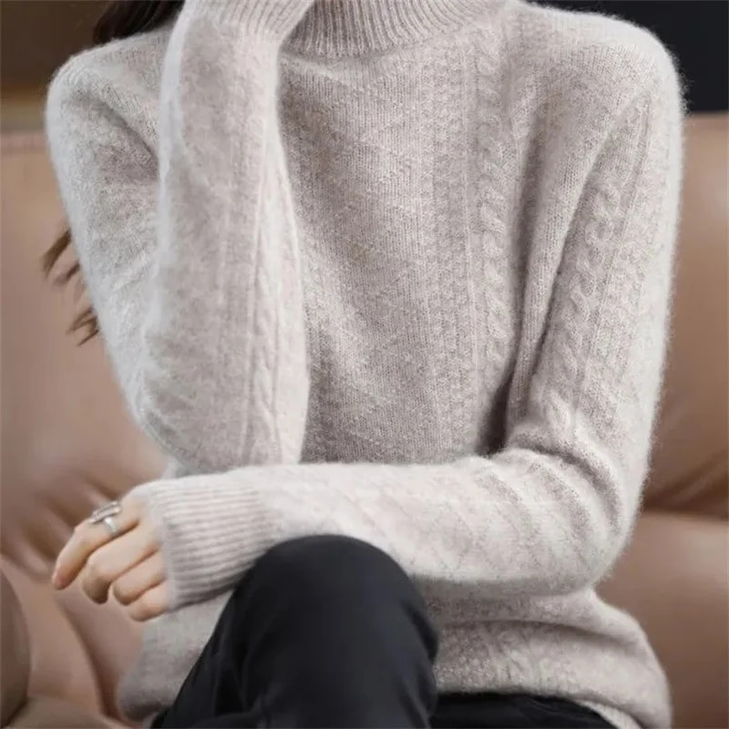 Női garbós téli pulóver Női hosszú ujjú kötött pulóverek Pulóverek Női pulóver alsó ingek Tricot felsők