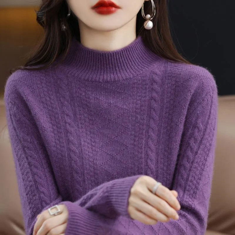 Női garbós téli pulóver Női hosszú ujjú kötött pulóverek Pulóverek Női pulóver alsó ingek Tricot felsők