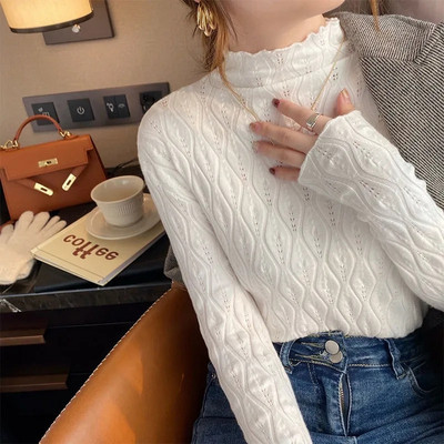 Φθινοπωρινά χειμερινά γυναικεία πουλόβερ Casual μακρυμάνικο πλεκτό πουλόβερ πουλόβερ Femme Basic μασίφ μπλουζάκια μόδας