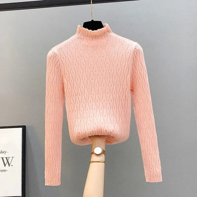 Φθινοπωρινά χειμερινά γυναικεία πουλόβερ Casual μακρυμάνικο πλεκτό πουλόβερ πουλόβερ Femme Basic μασίφ μπλουζάκια μόδας