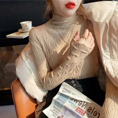 Φθινοπωρινά χειμερινά γυναικεία πουλόβερ Casual μακρυμάνικο πλεκτό πουλόβερ πουλόβερ Femme Basic μασίφ μπλουζάκια μόδας