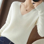 Γυναικείο πουλόβερ φθινοπώρου χειμώνα 2023 Πλεκτά κορεατικής μόδας Ζεστά μακρυμάνικα πλεκτά πουλόβερ με λεπτή εφαρμογή πουκάμισο με κάτω