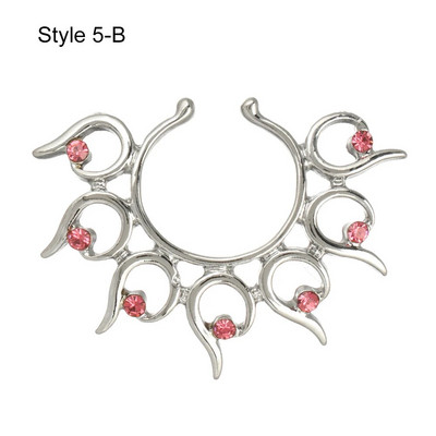 1 gab. Seksīgs viltots krūšu gredzens sievietēm 316 l ķirurģiskā tērauda necaurdurošs krūšu gredzens krūšu dekoratīvais gredzens pludmales ballītes ķermeņa rotaslietas