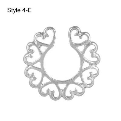 1 gab. Seksīgs viltots krūšu gredzens sievietēm 316 l ķirurģiskā tērauda necaurdurošs krūšu gredzens krūšu dekoratīvais gredzens pludmales ballītes ķermeņa rotaslietas