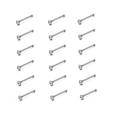 12/24/36 db L alakú orrgyűrű görbe csomag kristály egyenes orrgyűrű szett orrcsavar Piercing Nariz mandzsetta orr orrcsipesz