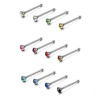 12/24/36 db L alakú orrgyűrű görbe csomag kristály egyenes orrgyűrű szett orrcsavar Piercing Nariz mandzsetta orr orrcsipesz