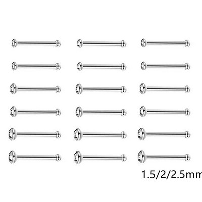 12/24/36 db L alakú orrgyűrű görbe csomag kristály egyenes orrgyűrű szett orrcsavar Piercing Nariz mandzsetta orr orrcsipesz