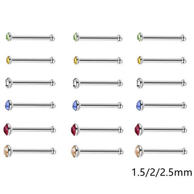 12/24/36 db L alakú orrgyűrű görbe csomag kristály egyenes orrgyűrű szett orrcsavar Piercing Nariz mandzsetta orr orrcsipesz