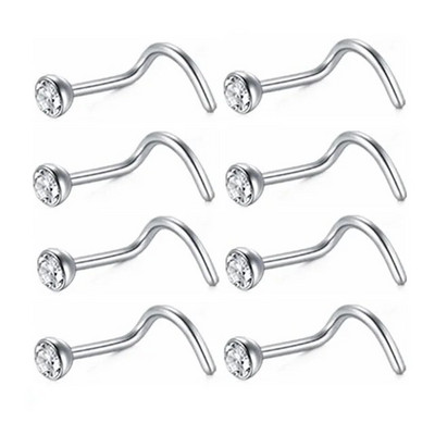 12/24/36 db L alakú orrgyűrű görbe csomag kristály egyenes orrgyűrű szett orrcsavar Piercing Nariz mandzsetta orr orrcsipesz