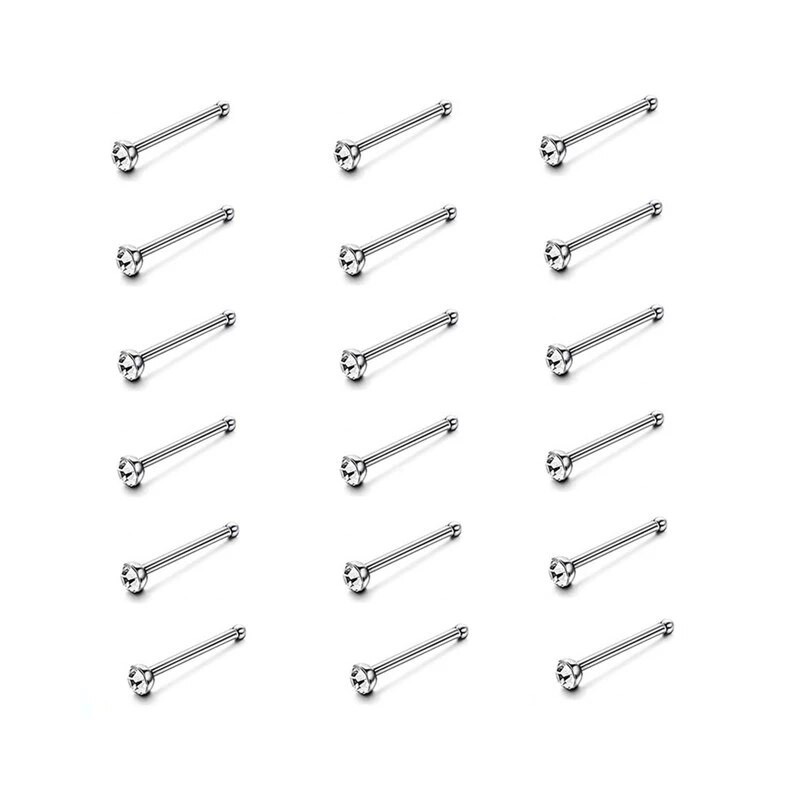 12/24/36 db L alakú orrgyűrű görbe csomag kristály egyenes orrgyűrű szett orrcsavar Piercing Nariz mandzsetta orr orrcsipesz