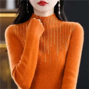 2023 Νέα χειμωνιάτικα πλεκτά γυναικεία πουλόβερ και πουλόβερ με μακρυμάνικο ζιβάγκο προειδοποίηση για γυναικεία πουλόβερ πλεκτά μπλουζάκια πουλόβερ