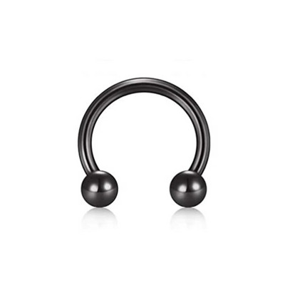 WKOUD starpsienas gredzeni stīpa deguna gredzens pakavs nerūsējošā tērauda skrimslis auskari stīpa Helix Tragus starpsienu pīrsings Jewerly melns