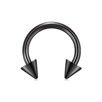 WKOUD starpsienas gredzeni stīpa deguna gredzens pakavs nerūsējošā tērauda skrimslis auskari stīpa Helix Tragus starpsienu pīrsings Jewerly melns