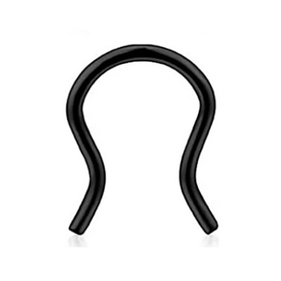 WKOUD starpsienas gredzeni stīpa deguna gredzens pakavs nerūsējošā tērauda skrimslis auskari stīpa Helix Tragus starpsienu pīrsings Jewerly melns