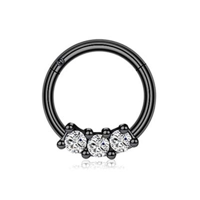 WKOUD starpsienas gredzeni stīpa deguna gredzens pakavs nerūsējošā tērauda skrimslis auskari stīpa Helix Tragus starpsienu pīrsings Jewerly melns