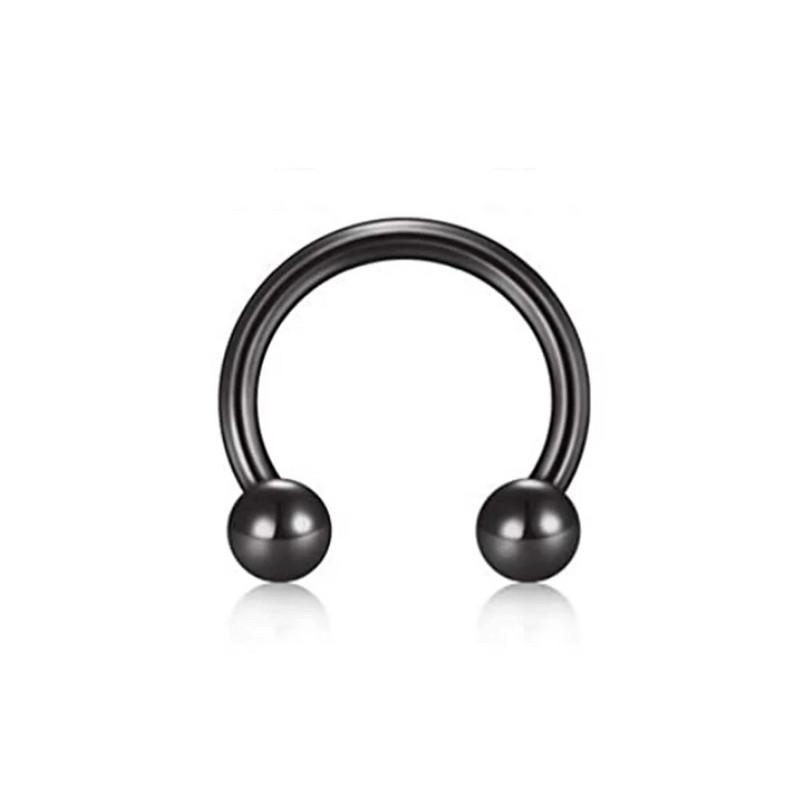WKOUD starpsienas gredzeni stīpa deguna gredzens pakavs nerūsējošā tērauda skrimslis auskari stīpa Helix Tragus starpsienu pīrsings Jewerly melns