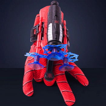 Νέο για spiderman Anime Figure Figures Kawaii Kids Plastic Role Play Gloves Launcher Set Wrist Toy Set