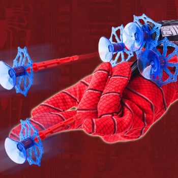 Νέο για spiderman Anime Figure Figures Kawaii Kids Plastic Role Play Gloves Launcher Set Wrist Toy Set