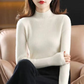 Sieviešu džemperis ar bruņurupuču apkakli Sieviešu rudens ziemas džemperis Basic ikdienas slaids, elastīgs, mīksts rievotu trikotāžas krekls ikdienas apakšā