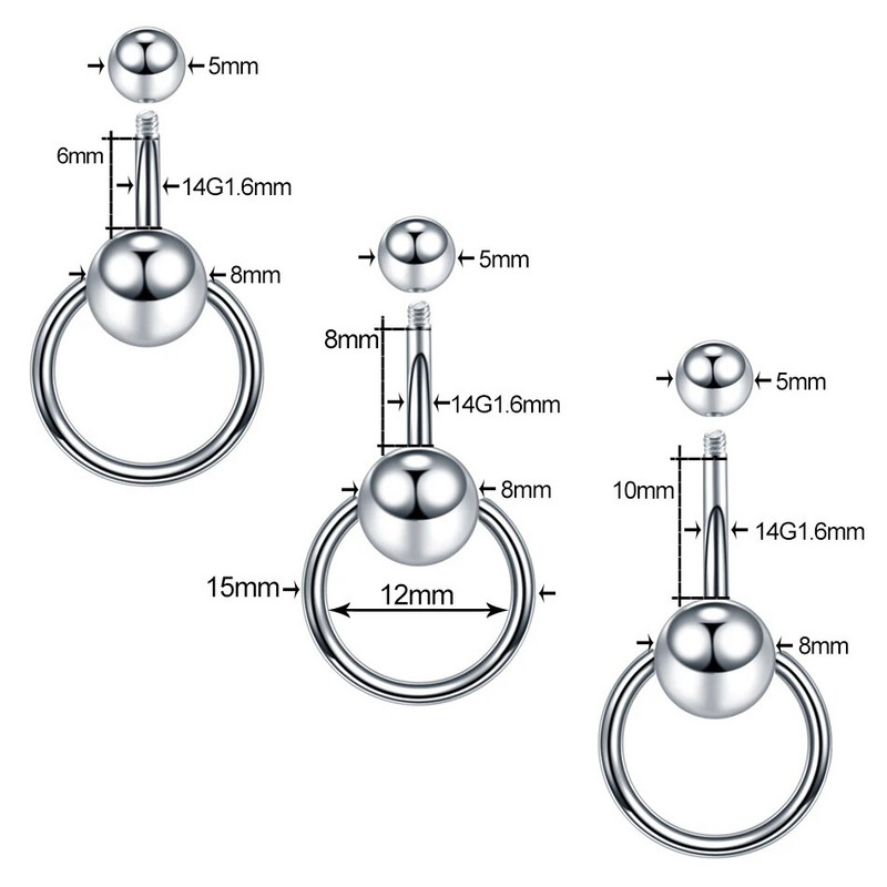 1 τμχ Νέο ατσάλινο τρύπημα ομφαλού Σέξι διάτρηση κοιλιάς Ombligo Δαχτυλίδι με κουμπιά κοιλιάς Nombril Σκουλαρίκι για τρύπημα αφαλού Σκουλαρίκι για γυναίκες Δώρο