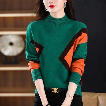 2023 Γυναικείες μπλούζες Πλεκτό πουλόβερ πουλόβερ με ζιβάγκο Πλεκτό πουλόβερ Κομψά γυναικεία ρούχα Γυναικεία μπλούζα με ζαχαρωτά μπλουζάκια