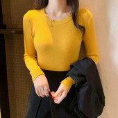 Ženski džemperi Proljeće Jesen Pleteni puloveri s O-izrezom Široki donji dio Košulja Modni džemper od kašmira Jednobojni ružičasti džemper