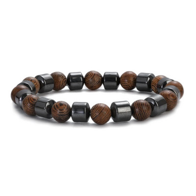 Etniskā 8 mm cilindriskā un apaļā jogas meditācijas rokassprādze ar koka pērlītēm, rokām darināta šarms Tibetas Budas elastīga rokassprādze vīriešu rotaslietas