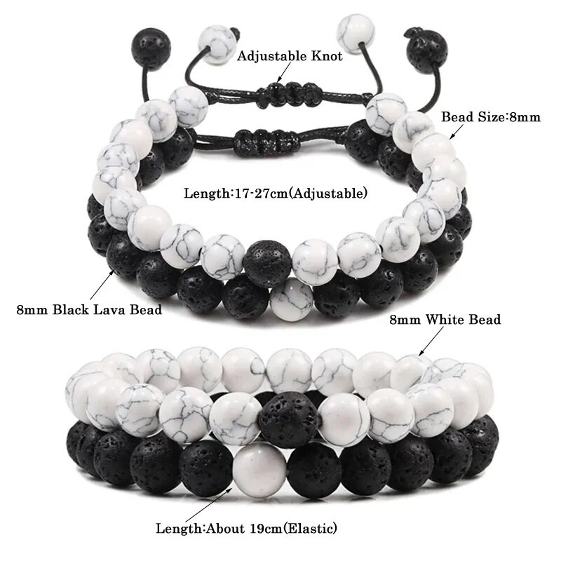 Meeste käevõru Tiigrisilma kivi punutud käevõru Must matt looduslikust kivist helmed käevõru Paar Distants võlu Jooga ehted Kingitused