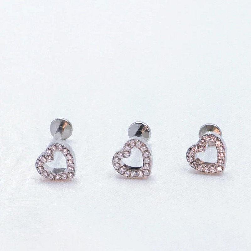 Starpsienas pīrsings lūpu klikšķināmas auskari titāna F136 skrimslis 16g Tragus Daith Helix eņģu segments Labret ausu aproces ķermeņa rotaslietas