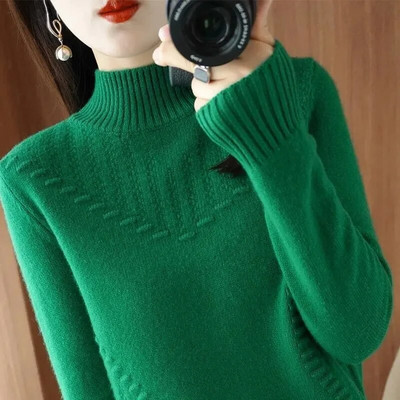 Moteriškas megztinis megztinis 2023 m. Naujas rudens palaidas ilgomis rankovėmis megztas storas korėjietiškas mados moteriškas megztinis megztinis