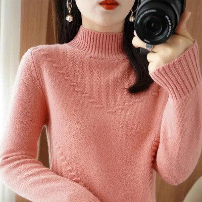 Moteriškas megztinis megztinis 2023 m. Naujas rudens palaidas ilgomis rankovėmis megztas storas korėjietiškas mados moteriškas megztinis megztinis
