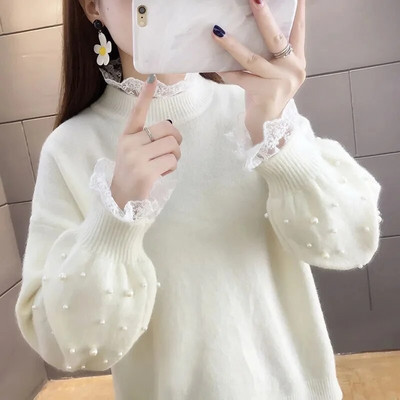 2023. gada ziemas sieviešu blūzes, pulovers ar garām piedurknēm, slaids sieviešu trikotāžas džemperis sievietēm, īsi vienkrāsaini džemperi, topi кофты