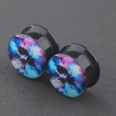 TIANCIFBYJS akrila UV skrūvējams logotips Ausu mērītāji Aizbāžņi Paplašinātāji Auskaru stiepšanas komplekts Pīrsings ķermeņa rotaslietas miesas tuneļi 2gab