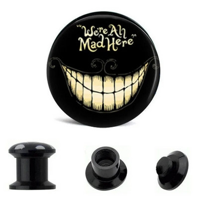 TIANCIFBYJS akrila UV skrūvējams logotips Ausu mērītāji Aizbāžņi Paplašinātāji Auskaru stiepšanas komplekts Pīrsings ķermeņa rotaslietas miesas tuneļi 2gab