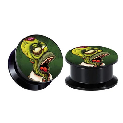 TIANCIFBYJS akrila UV skrūvējams logotips Ausu mērītāji Aizbāžņi Paplašinātāji Auskaru stiepšanas komplekts Pīrsings ķermeņa rotaslietas miesas tuneļi 2gab